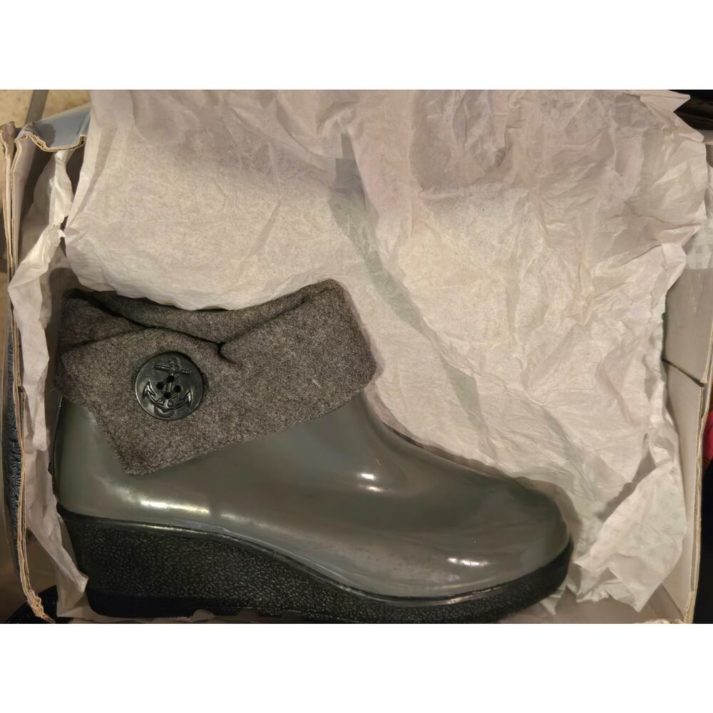 Sperry Top Sider Sadie Low Waterproof Gray Rain Duck Boots Size 8 New in Box NIB - Picture 7 of 10